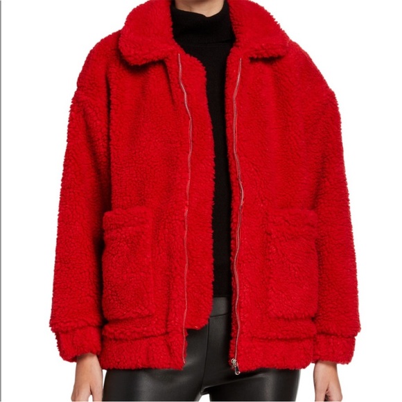 I.AM.GIA Red Pixie Teddy Coat - Picture 2 of 3